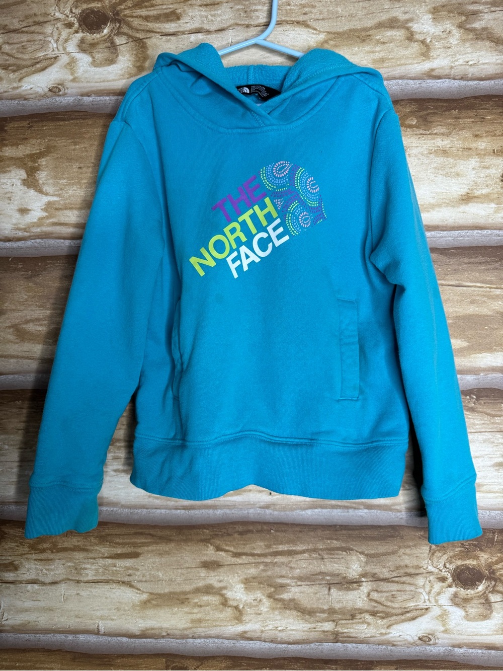 The North Face Girls' Turquoise Logo Hoodie size S (7/8)